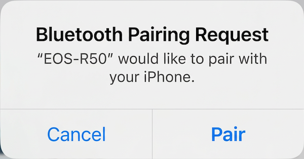 Bluetooth pairing request dialog on smartphone
