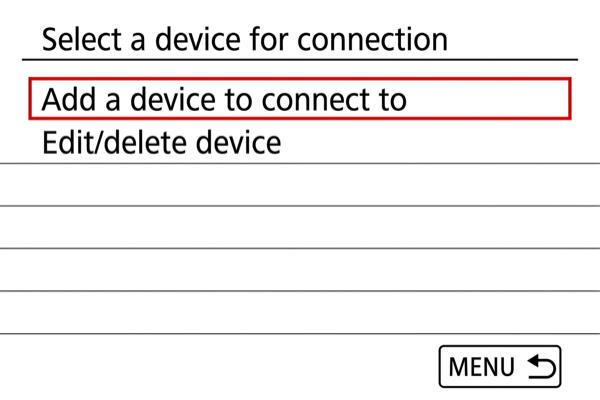 EOS 850D Add a device to connect to screen