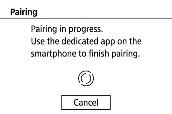 Camera waiting for Bluetooth connection on PowerShot G9 X Mark II