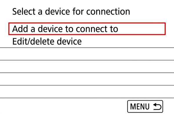 Add a device to connect to on EOS M200