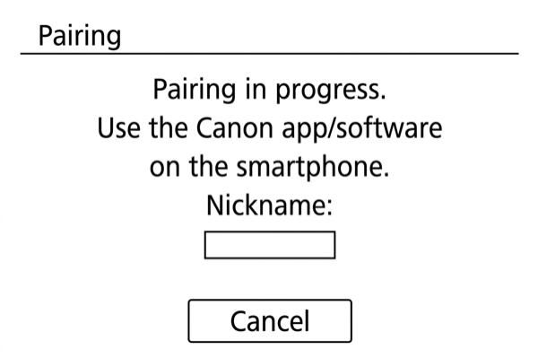 Pairing in progress on EOS M200