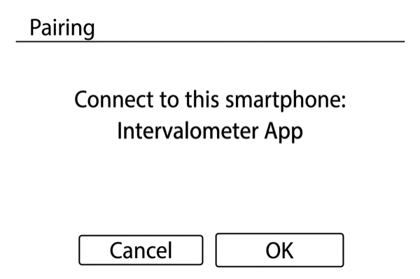 OK confirmation screen on EOS M200