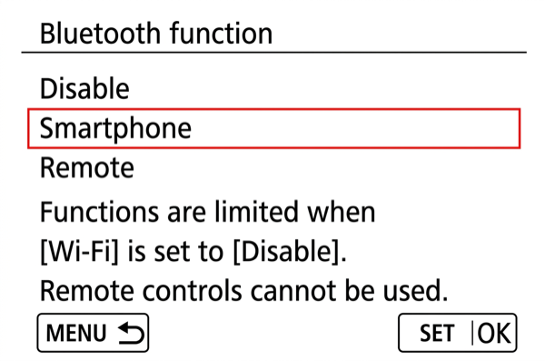 Smartphone option on EOS M50