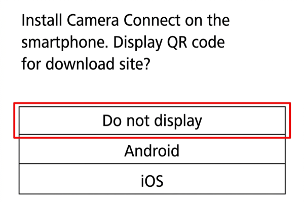 Do not display option on EOS M50