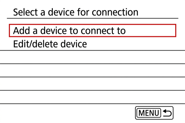 Add a device to connect to on EOS 90D