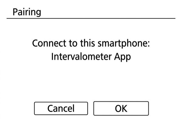 EOS R10 OK confirmation during pairing