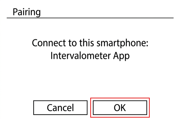 EOS R100 OK confirmation during pairing