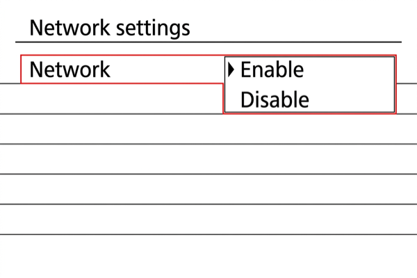 EOS R3 Network set to Enable
