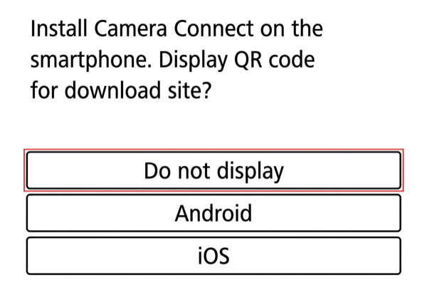 EOS R5 app installation options screen