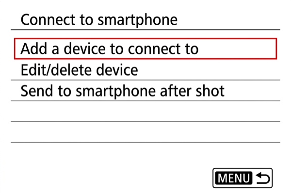EOS R6 Add a device to connect to screen