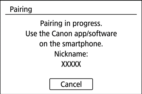 EOS R7 waiting for device to pair screen