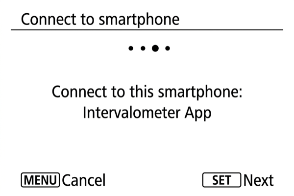EOS R8 camera screen during Bluetooth pairing confirmation