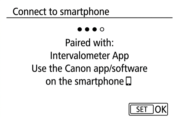 EOS R8 pairing complete screen