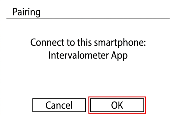 OK confirmation screen on EOS RP